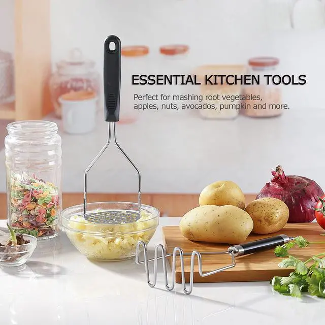 Alt view image 7 of 7 - 2PCS Potato Masher, OLULU Heavy Duty Stainless Steel Mashed Potatoes Masher, Masher Kitchen Tool for Avocado, Potatoes, Beans, Meat, Vegetables, 10.24inch, Dishwasher Safe