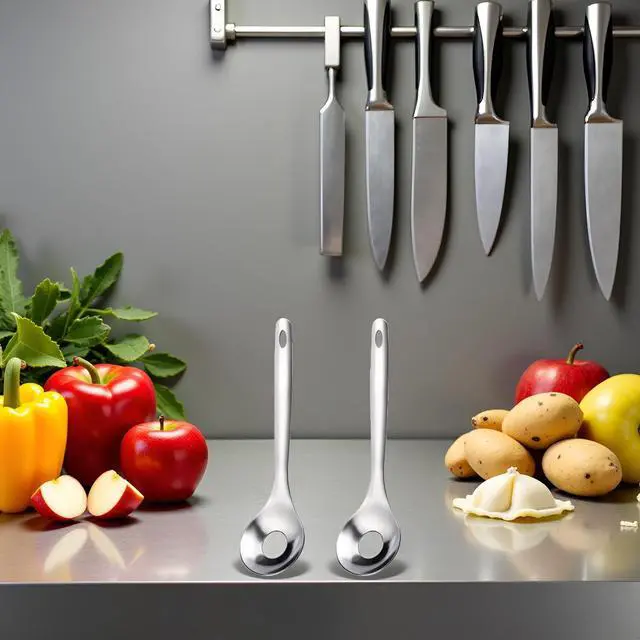 Alt view image 6 of 7 - 2Pcs Cactus Peeler Spoon, Stainless Steel Rice Meat Dumplings Spoon Squeezing Meatball Artifact Kitchen Tools, Steel Peeler, Easy, Peelers and Slicers Kitchen Utensils and Gadgets
