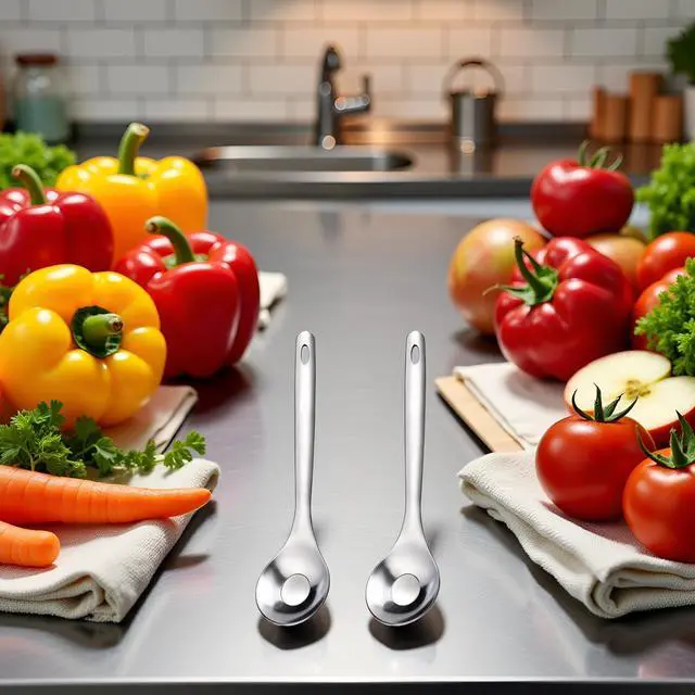 Alt view image 3 of 7 - 2Pcs Cactus Peeler Spoon, Stainless Steel Rice Meat Dumplings Spoon Squeezing Meatball Artifact Kitchen Tools, Steel Peeler, Easy, Peelers and Slicers Kitchen Utensils and Gadgets
