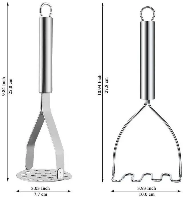 Alt view image 2 of 7 - Potato Masher Stainless Steel 2pcs, Mashed Potato Masher Kitchen Tool, Durable Mash Potatoes Masher Kitchen Utensils, Kitchen Gadgets Easy to Clean