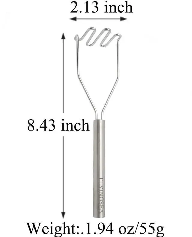 Alt view image 3 of 7 - Potato Masher,Vegetable Masher,Small Masher,Professional 18-8 Stainless Steel Potato Masher.Cooking And Kitchen Tools.Ergonomic,Perfect for Mashed Potatoes,Vegetables,Beans,Dishwasher Safe