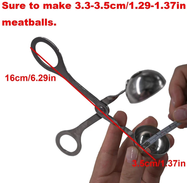 Alt view image 2 of 6 - 2 Pack Stainless Steel Meat Baller Ball Maker Meatball Scoop None-Stick Baller Tongs Meat Ball Maker Mold Cake Pop,Ice Tongs,Meatball Maker Tool for Kitchen Cooking (1.38")