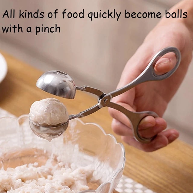 Alt view image 5 of 6 - 2 Pack Stainless Steel Meat Baller Ball Maker Meatball Scoop None-Stick Baller Tongs Meat Ball Maker Mold Cake Pop,Ice Tongs,Meatball Maker Tool for Kitchen Cooking (1.38")