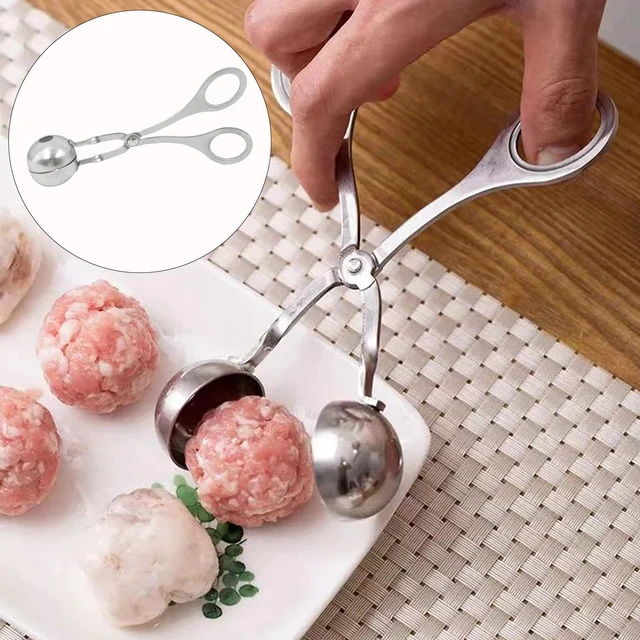 Alt view image 6 of 6 - 2 Pack Stainless Steel Meat Baller Ball Maker Meatball Scoop None-Stick Baller Tongs Meat Ball Maker Mold Cake Pop,Ice Tongs,Meatball Maker Tool for Kitchen Cooking (1.38")