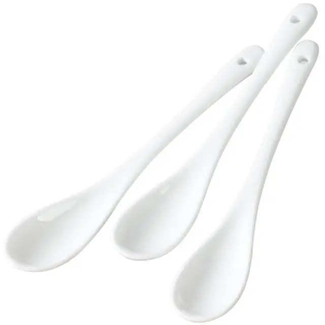 Alt view image 6 of 6 - 5 Inches White Ceramic Spoon for Coffee,Tea,Yogurt,Ice-cream,Appetizers and Desserts