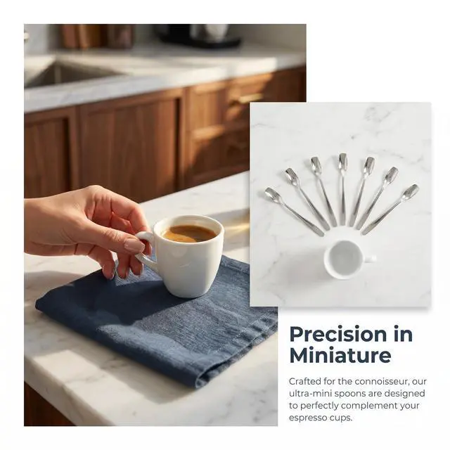 Alt view image 3 of 7 - Espresso Spoons Set of 6 | 3.94" Small Stainless Steel Coffee Spoons