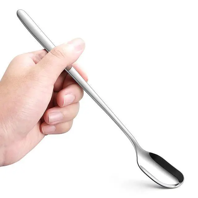 Alt view image 5 of 7 - Long Handle Ice Tea Spoons, 9.1-Inch Stainless Steel Stirring Spoons for Coffee, Ice Cream, Cocktail Mixing and Cold Drinks - Set of 4