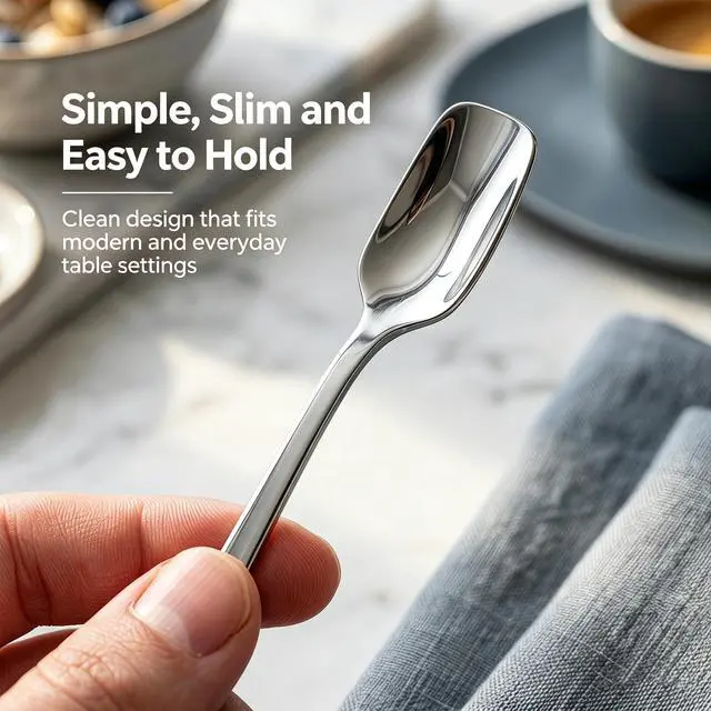 Alt view image 6 of 7 - Espresso Spoons Set of 6 | 3.94" Small Stainless Steel Coffee Spoons