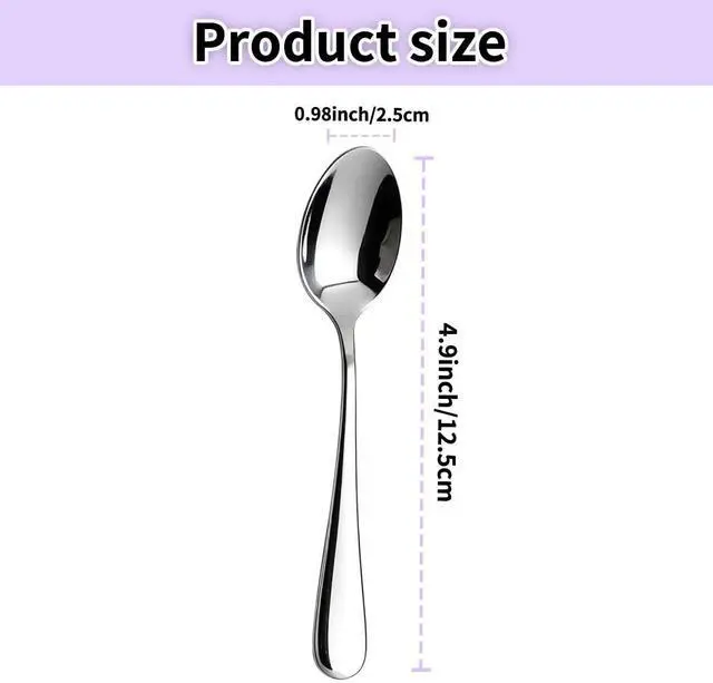 Alt view image 2 of 7 - Demitasse Espresso Spoons 12 Pieces 5", Berglander Stainless Steel Mini Coffee Spoons Set, Metal Small Spoons for Dessert, Ice Cream, Tea, Home Kitchen, Restaurant, Party, Dishwasher Safe