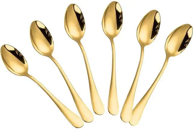 Main image of Demitasse Espresso Spoons, Mini Coffee Spoon, Stainless Steel Small Spoons for Dessert, Tea,Set of 6 (gold)