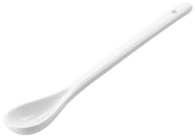 Alt view image 2 of 7 - 6.7" Ceramic Egg Spoon Set (5 Pieces), White Long-Handled Teaspoon for Coffee, Tea, Yogurt, Ice Cream, Sauces and Desserts, Espresso Stirrer
