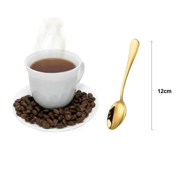 Alt view image 2 of 4 - Demitasse Espresso Spoons, Mini Coffee Spoon, Stainless Steel Small Spoons for Dessert, Tea,Set of 6 (gold)