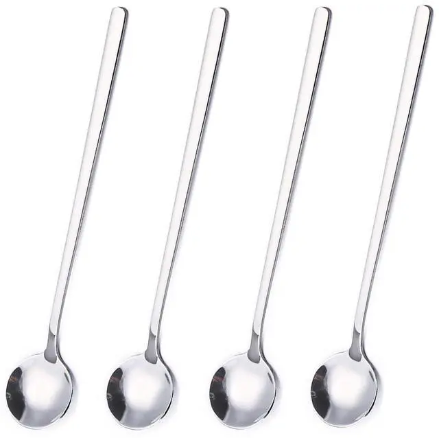 Main image of 4 Pack Stainless Steel Coffee Spoon, 6.7 Inch Stirring Spoons, Cocktail Stirring Spoons for Coffee Tea Dessert Cake Ice Cream Cappuccino (Silver)