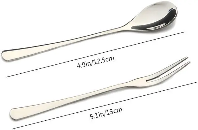 Alt view image 2 of 2 - 4.9in 4-Piece Tea Spoons Set Stainless Steel Coffee Appetizer Dessert Spoon Serving Spoon Teaspoon Silver Flatware Set of 4