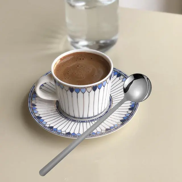 Alt view image 3 of 7 - 6 Pack Coffee Spoons, Stainless Steel Dessert Spoons, Small Tea Spoon, Long Handle Spoon for Ice Cream, Latte, Hot Chocolate, and Cake (Silver, 6 inch)