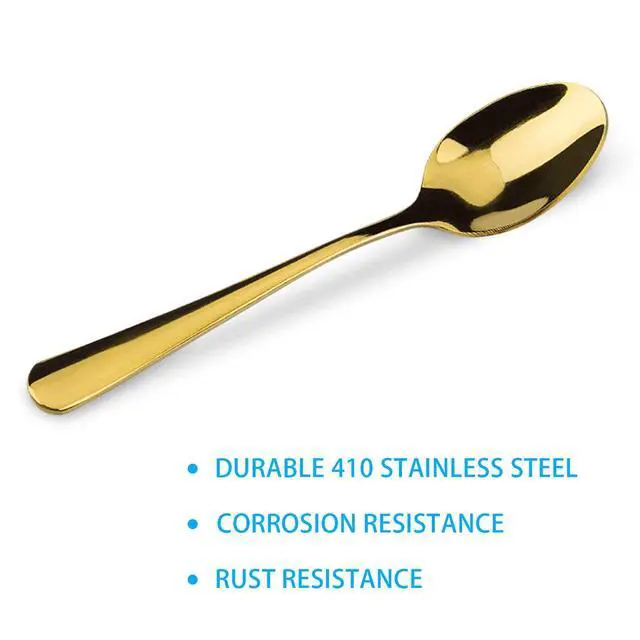 Alt view image 4 of 7 - 15 Packs Demitasse Espresso Spoons, 4.3 Inch Mini Gold Coffee Spoon, Stainless Steel Small Spoons for Dessert