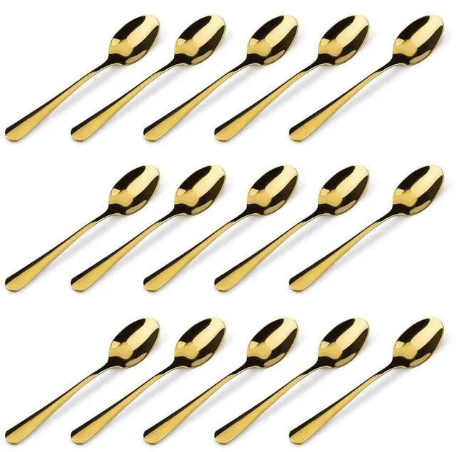 Main image of 15 Packs Demitasse Espresso Spoons, 4.3 Inch Mini Gold Coffee Spoon, Stainless Steel Small Spoons for Dessert