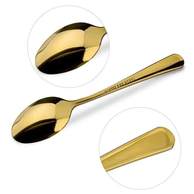 Alt view image 3 of 7 - 15 Packs Demitasse Espresso Spoons, 4.3 Inch Mini Gold Coffee Spoon, Stainless Steel Small Spoons for Dessert