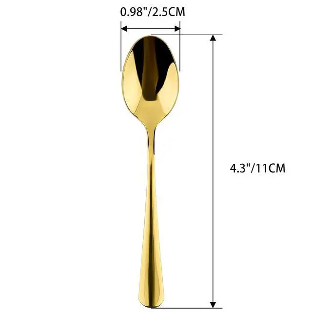 Alt view image 2 of 7 - 15 Packs Demitasse Espresso Spoons, 4.3 Inch Mini Gold Coffee Spoon, Stainless Steel Small Spoons for Dessert