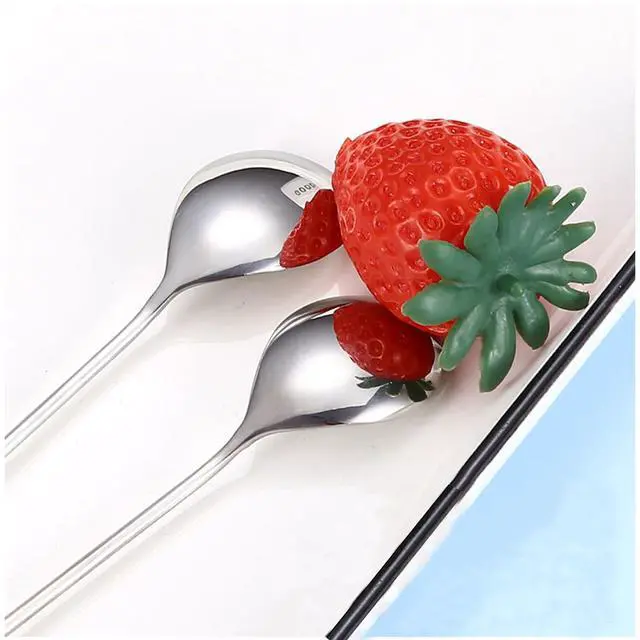Alt view image 3 of 5 - Stainless Steel Mini Coffee Espresso Spoon, Dessert Teaspoons Small Soup Spoons, Silver Cute Animals Coffee Spoon, 5.6 inch, Set of 4