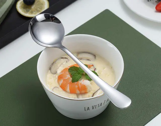 Alt view image 4 of 7 - 6-Piece Stainless Steel Round Soup Spoons - Dinner & Table Spoons, Silverware Set, Dishwasher Safe