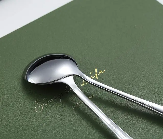 Alt view image 6 of 7 - 6-Piece Stainless Steel Round Soup Spoons - Dinner & Table Spoons, Silverware Set, Dishwasher Safe