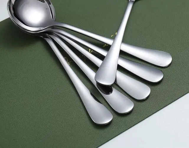Alt view image 7 of 7 - 6-Piece Stainless Steel Round Soup Spoons - Dinner & Table Spoons, Silverware Set, Dishwasher Safe