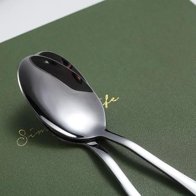 Alt view image 5 of 7 - Dinner Spoons, Kyraton 6 Pieces 7.5" Stainless Steel Table Spoon, Soup Spoons, Dessert Spoons Sliverware Dishwasher Safe Set of 6