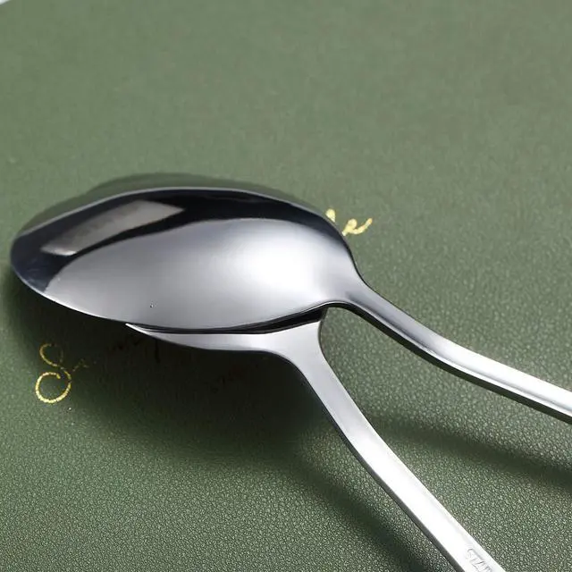 Alt view image 6 of 7 - Dinner Spoons, Kyraton 6 Pieces 7.5" Stainless Steel Table Spoon, Soup Spoons, Dessert Spoons Sliverware Dishwasher Safe Set of 6