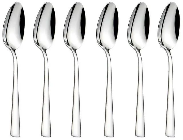 Main image of 6-Pieces Teaspoons Set Stainless Steel 18/0 Tea Spoon, 6.29 Inches For Home, Kitchen Restaurant, square handle