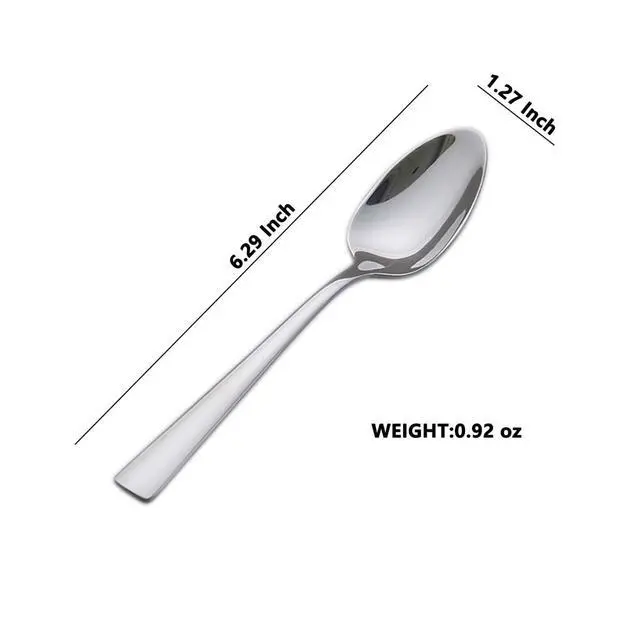 Alt view image 4 of 6 - 6-Pieces Teaspoons Set Stainless Steel 18/0 Tea Spoon, 6.29 Inches For Home, Kitchen Restaurant, square handle