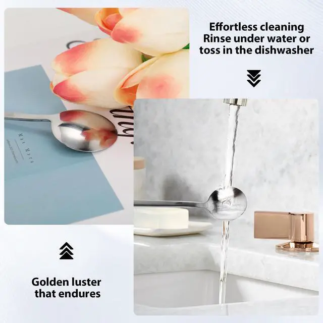 Alt view image 4 of 6 - 6PCS 6.69 Inches Silver Coffee Spoons, Long Handle Stainless Steel Stirring Spoons for Espresso, Tea, Dessert, Ice Cream, Cake - Bar & Home Accessories