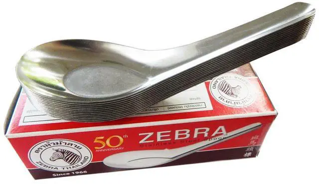 Alt view image 2 of 7 - Thai Chinese Asian Stainless Steel Rice Soup Spoon (12 Pack), Silver