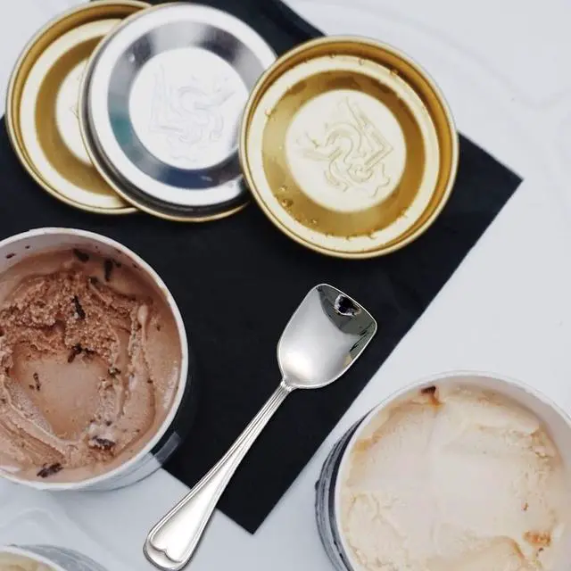 Alt view image 5 of 7 - Dessert Spoons,18/10 Stainless Steel Spoon Set of 4, Square Head Ice Cream Spoons for Tea, Dessert, Sugar