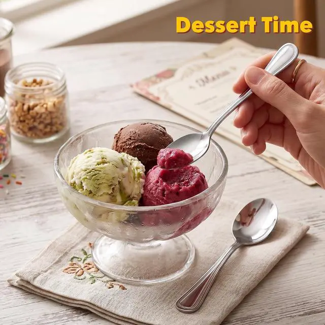 Alt view image 5 of 7 - Teaspoon Set of 6, Stainless Steel 6.1 Inch Coffee Spoons with Elegant Line Handle for Home, Cafe, Restaurant, Dessert, Ice Cream, Dishwasher Safe