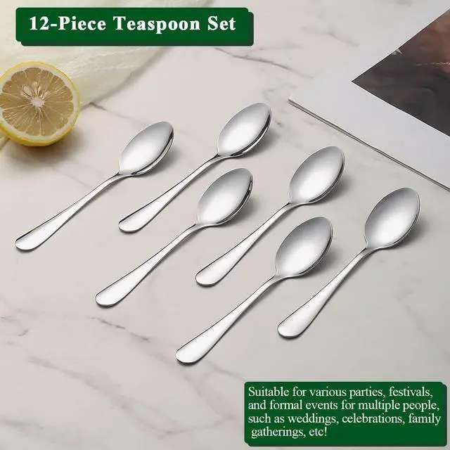 Alt view image 3 of 7 - Demitasse Espresso Spoons 12 Pieces 5.5", Berglander Stainless Steel Mini Spoons Set for Coffee, Dessert, Ice Cream, Metal Cutlery Spoon for Home, Kitchen, Restaurant Café, Dishwasher Safe
