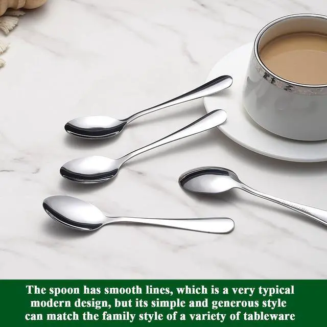 Alt view image 6 of 7 - Demitasse Espresso Spoons 12 Pieces 5.5", Berglander Stainless Steel Mini Spoons Set for Coffee, Dessert, Ice Cream, Metal Cutlery Spoon for Home, Kitchen, Restaurant Café, Dishwasher Safe