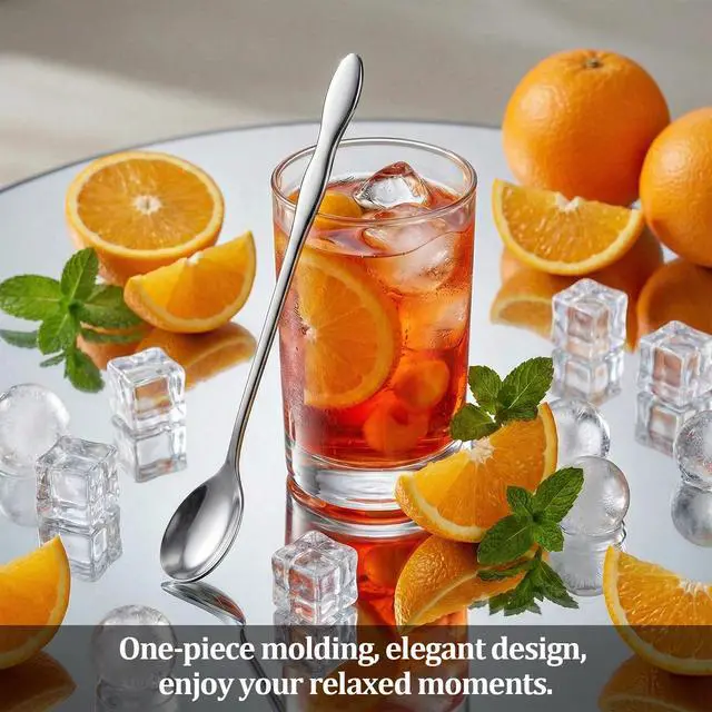 Alt view image 4 of 6 - Long Handle Iced Tea Spoon Set,4pcs Stainless Steel Ice Tea Spoon,7.9&10.3Inch Long Spoon for Stirring, Ice Cream, Coffee, Desserts, Cocktail
