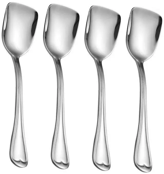 Main image of Ice Cream Spoons 18/10 Stainless Steel Dessert Spoon 4 Pcs, Shovel Spoons, 6.0 Inches, Dishwasher Safe