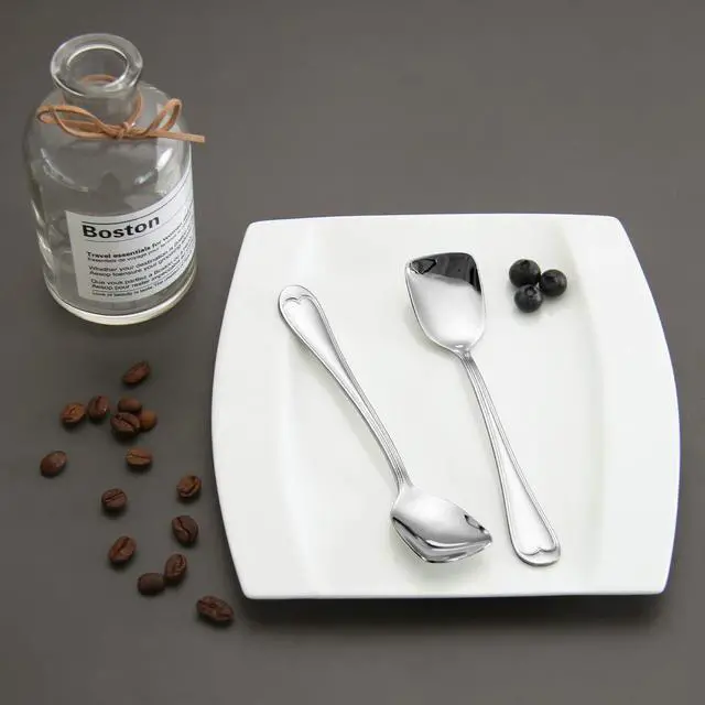 Alt view image 2 of 7 - Ice Cream Spoons 18/10 Stainless Steel Dessert Spoon 4 Pcs, Shovel Spoons, 6.0 Inches, Dishwasher Safe