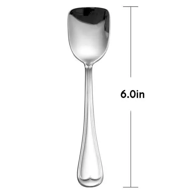 Alt view image 5 of 7 - Ice Cream Spoons 18/10 Stainless Steel Dessert Spoon 4 Pcs, Shovel Spoons, 6.0 Inches, Dishwasher Safe