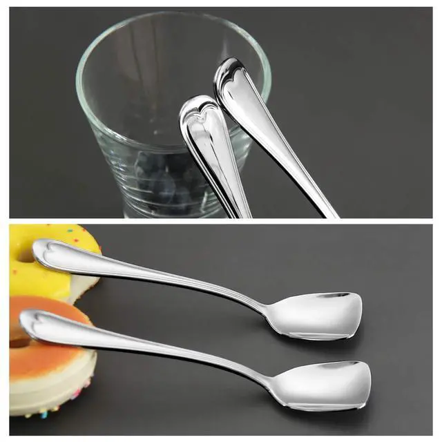 Alt view image 4 of 7 - Ice Cream Spoons 18/10 Stainless Steel Dessert Spoon 4 Pcs, Shovel Spoons, 6.0 Inches, Dishwasher Safe