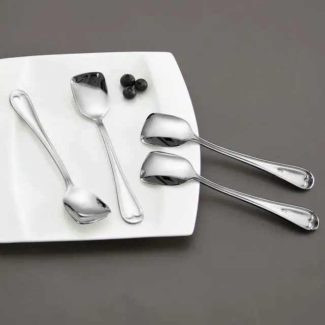 Alt view image 7 of 7 - Ice Cream Spoons 18/10 Stainless Steel Dessert Spoon 4 Pcs, Shovel Spoons, 6.0 Inches, Dishwasher Safe