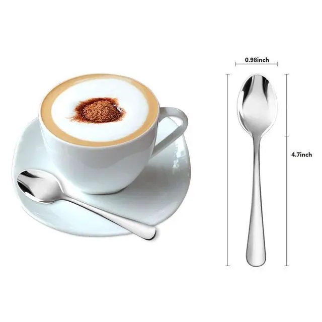 Alt view image 2 of 6 - Demitasse Espresso Spoons,12-piece Mini Coffee Tiny Stainless Steel Spoons Bistro Small Spoons for Dessert, Tea, Appetizer(4.7Inch)