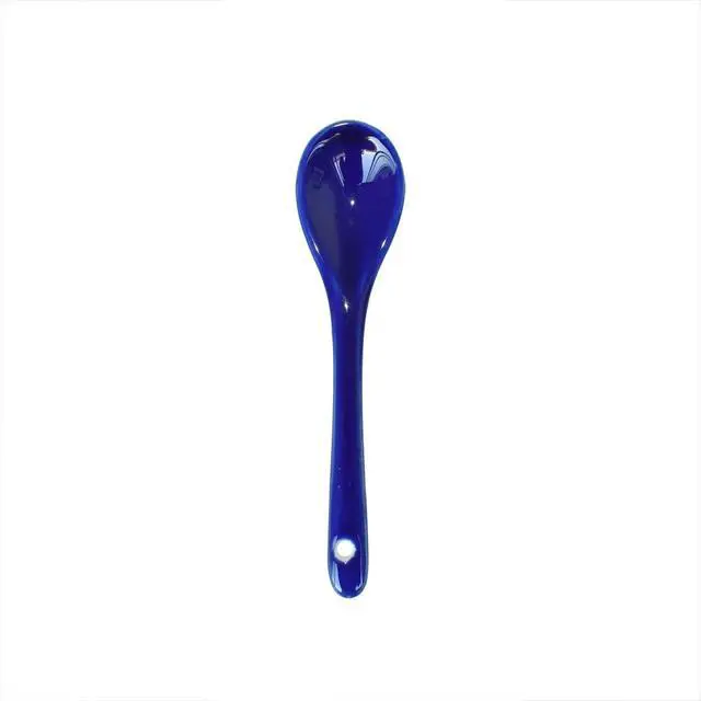 Alt view image 2 of 7 - 8 Color Porcelain Egg Spoons Ceramic Spoons 5 inch Coffee Dessert Yogurt Tea Milky Tea