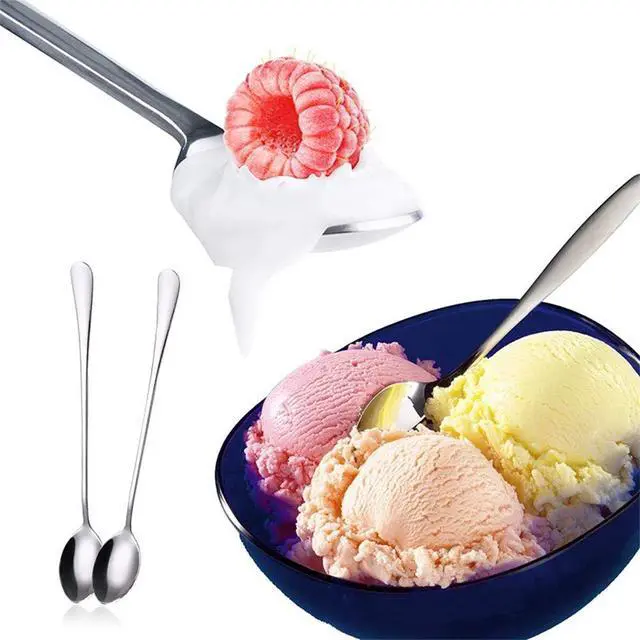 Alt view image 6 of 7 - 10 Piece Long Handle Iced Tea Spoon, Stainless Steel Coffee Mixing Spoons - Long Cream Dessert Spoons
