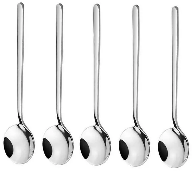 Main image of 10 Pack Espresso spoons 18/10 Stainless Steel Teaspoons Set for Coffee Sugar Dessert Cake Ice Cream Soup Antipasto Cappuccino, 5.3 Inch Silver