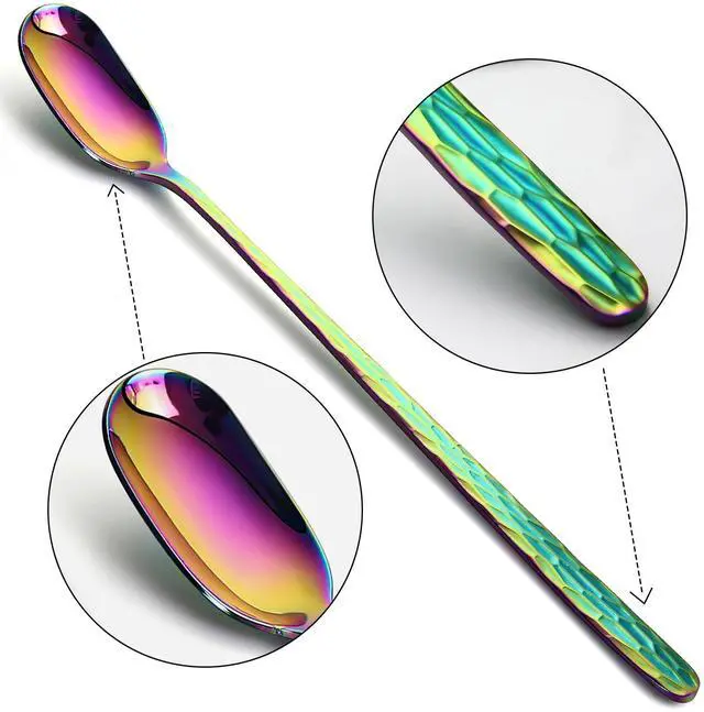 Alt view image 3 of 7 - 9.1-Inch Long Handle Iced Tea Spoon Ice Cream Spoon Stiring Spoon
