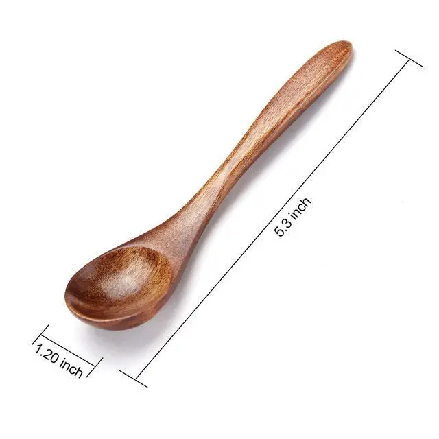 Alt view image 2 of 7 - Small Wooden Teaspoon, 6pcs Serving Wooden Utensils For Cooking, Condiments, Honey, Spoons For Daily Use