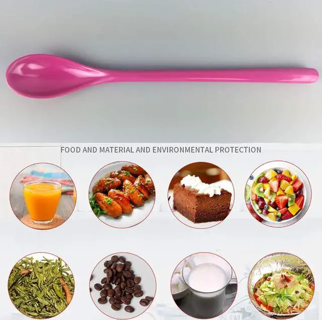 Alt view image 7 of 7 - Set of 8 Mixing Spoon Melamine Long Espresso Spoons, Colorful Latte Spoon, Dessert Ice Cream Spoon, Cocktail Stirring Spoons for Coffee Dessert, 8.8-Inch (Mixed Color)